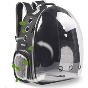 Cat Backpack Carriers, Dog Backpack, Pet Backpack for Small Cats Puppies Dogs Bunny, Airline-Approved Ventilate Transparent Bubble Backpack for Travel and Outdoor(Black)