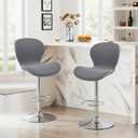Gollense Bar Stool Covers with Backs, Set of 4 Stretch Jacquard Barstool Seat Covers, Washable Swivel Pub Counter Height Chair Slipcover Protector for Home Kitchen Cafe (T-Shaped Jacquard-Dark Grey)