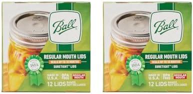 Ball Regular Mouth Mason Glass Jar Lids (24-Count), Silver
