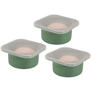 KEVJES Stackable Silicone Artisan Pizza Dough Proofing Boxes Proving Containers with Lids pizza making accessories-3 pack-500ml portion (Green)