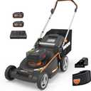 WORX Nitro 21" Cordless Lawn Mower, Brushless Electric Mower for 1/2 Acre, Push Lawn Mower with 7-Position Height Adjustment, 2  5.0 Ah Batteries & Charger Included, WG752