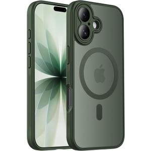 Designed for iPhone 17 Case, Compatible with MagSafe, [Camera Protection] [15FT Military Drop protection] Shockproof Translucent Matte Anti-Slip Phone Case, 6.3", Alpine Green