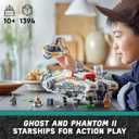 LEGO Star Wars Ahsoka Ghost and Phantom II Spaceship Toy - Star Wars Building Toys Set for Kids, Boys & Girls, Ages 10+ - Gifts for Birthdays - 5 Minifigures - 75357