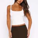 Women Low Rise Mini Skort Floral Beach Skirt with Shorts Brown XS (Brown, XS)