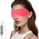 Heated Eye Mask, Graphene USB Warm Compress for Dry Eyes, Blepharitis, Stye and MGD Relief, 3 Temperature Levels with Washable Cover, Adjustable Strap (Pink)