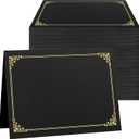 SUNEE Certificate Holders(Black, 150 Packs), Diploma Covers Gold Foil Border, for Letter Size 8.5x11 Certificates, Cardstock, Document Papers