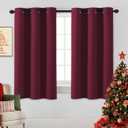 H.VERSAILTEX Christmas Curtains for Bedroom Thermal Insulated Room Darkening Living Room Curtains 63 Inch Long Grommet Privacy Protection Window Curtain Panels/Drapes for Nursery, 2 Panels, Burgundy