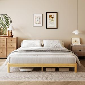 10 Inch King Size Wood Bed Frame with Storage & Round Leg