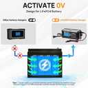 ECO-WORTHY 12V 5A Automatic Smart Battery Charger and Maintainer LCD Display for Lead Acid and Lithium (LiFePO4) Battery