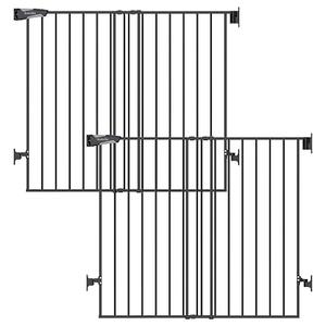Babelio Baby Gate for Stairs, Kitchen & Doorways, No Bottom Bar| Easy Install| One-Handed Operation| Auto-Close| Hardware Mount Safety Dog Gate (Black - B17, 34" H, 26-43" W-Standard 2 Pcs)