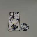 Cute Case for Moto G Power 5G 2024 for Women Girls - Funny Blue Flower Design Compatible with Magsafe Ring Holder Magnetic Stand Kickstand Fashion TPU Phone Covers Kawaii