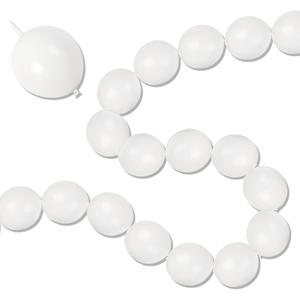 White Link Balloons, 100PCS Linking Balloons with Tail for Making Balloon Wall Arch and Chains, Pearl Quick Balloon for Wedding Birthday Baby Shower Engagement Graduation Party Decorations (6inch)