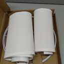 Lamp Shades Set of 2, 12"x12"x10" Large White Linen Drum Lampshade for Table Lamps Floor Lamp, Natural Linen Fabric Replacement Lamp Shade, Hand Crafted Medium Lampshade, Easy Assembly