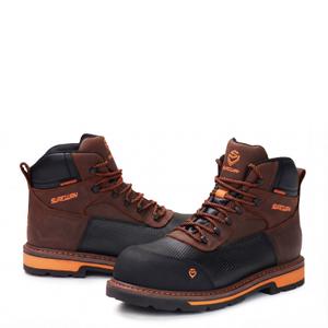 SUREWAY Men's 6" Heavy Duty Composite Toe Waterproof Work Boot GoodyearWelt Oil/Slip Resistant Dual-Density Comfortable Outsole Crazy Horse Leather EH Construction Industrial Safety Work Boots