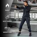 HOTSUIT Sauna Suit Women Machine Washable Sweat Sauna Jacket Pants Anti Rip Sweat Suits for Gym Workout, XS Black