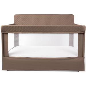 Baby Delight Lunaire Full Size Crib | Breathable Mesh Baby Crib | Tool-Free Assembly Baby Bed | 100% GOTS Certified Organic Cotton Fabric | Organic Mocha