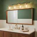 Brushed Gold Vanity Light, 4 Light Bathroom Light Fixtures with Clear Diamond-Shape Hammered Glass, Brass Vintage Ripple Wall Lights for Hallway, Bedroom, Anti-Rust, E26 Base (No Bulbs)