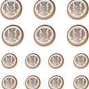 14 Pieces White Gold Metal Blazer Button Set 18mm 23mm for Blazers, Suits, Sport Coats, Uniform, Jackets (MBM36)