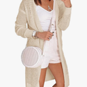 Misassy Womens Open Front Knit Sheer Cardigans Summer Boho Lightweight Long Sleeve Kimono Long Sweater, Size Large