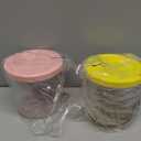 For Ninja Creami NC299AMZ & NC300s Series Ice Cream Makers, Dishwasher Safe, 16 oz Pints with Lid, 2 Pack (Yellow/Pink)