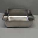 Stainless Steel Cat Litter Box for Adult Cats or Kitty/Kitten 18"x14"x6" Rust-Proof, High Side, Non Stick, No Smell, Easy to Clean Metal Cat Litter Box