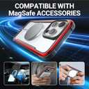 RAPTIC Shield Magnetic for iPhone 16 Pro Case, Compatible with MagSafe, [for 2024 Capture Button Shockproof Clear Case], Military Grade 13FT Drop Tested, Durable Aluminum Frame, 6.3 inch, Red