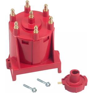 Car Ignition Distributor Cap and Rotor Kit External Coil 8430 fits for 1985-1995 Chevy GMC 8430 4.3L V6 Accel 8133, MSD 8430 Plastic Metal Red