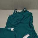 ANFILIA One Shoulder Two Piece Tankini Swimsuits for Women Tummy Control Bathing Suit Scalloped Tankini Top with Bottom (Large, Jade Green)