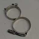 2 Pack 4" T-Bolt Hose Clamps, 304 Stainless Steel Turbo Intake Clamp, Working Range 4.25"-4.57"(108-116mm) for 4" I.D. Hose with 5mm Wall Thickness.(Measure your hose O.D. before buying)