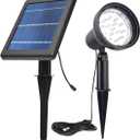 SUNLONG Solar Spotlights Outdoor Waterproof Bright Solar Wall Light Led Security Flood Light Solar Powered for Flag Patio Front Door Driveways-Automatically Activates at Dusk to Dawn (White)