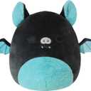 Squishmallows 12-Inch Aldous Teal and Black Fruit Bat - Medium-Sized Ultrasoft Official Kelly Toy Plush