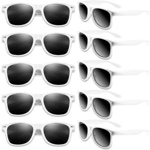 Colorful Party Sunglasses Bulk 20 Packs for Wedding Beach Summer Pool Party Supplies Goodie Bags Stuffers (White)