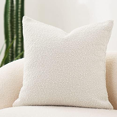 Pillow Covers 20x20 Luxury Throw Pillow Covers Decorative Pillows for Bed Sofa Pillows for Living Room Accent Couch Soft Cushion Case, 2PC, Ivory