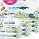 WaterWipes Sensitive+ Baby & Toddler Wipes, 3-In-1 Cleans, Cares, Protects, 99.9% Water, Textured Clean, Unscented & Hypoallergenic, 540 Count (Pack of 9)