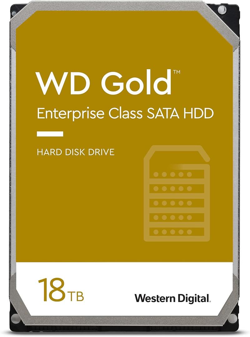 Western Digital 18TB WD Gold Enterprise Class Internal Hard Drive - 7200 RPM Class, SATA 6 Gb/s, 512 MB Cache, 3.5" - WD181KRYZ