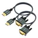 Twozoh HDMI to VGA Cable 5FT 2 Pack. Aluminum Alloy Shell Nylon Braided & Gold-Plated HDMI VGA Support 1080P/60HZ for Desktop, Laptop, PC, Monitor, Projector, HDTV
