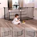 Babelio Baby Gate Extra Wide, Auto Close Dog Gate Pet Gate for House Stairs Doorways Fireplace (Black, 72" Wide Gate - 3 Panels)