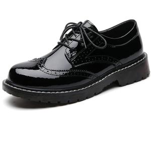 XMM Oxford Shoes for Women Women's Oxford Shoe Lace-Up Round Toe Leather Flat Classic Non-Slip Work Business Dress Office Shoes US 7.5