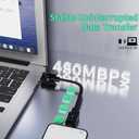 Magnetic 4 in 1 Multi Charging Cable 0.6FT Short Travel Portable Keychain Cord,60W USB A/USB C to USB C/Lightning Fast Charging for iPhone 17/16/15/14/iPad/MacBook/Samsung/Switch Black 20cm