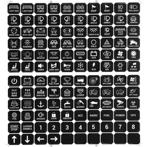 Auxbeam 120Pcs Switch Panel Sticker, Switch Label Kit for Auxbeam Switch Panel BA80, GA80, BB80, GB80, BC60, GC60, AR-800 Fit for Car Boat Truck Vehicle Text Sticker, Black,White