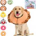 KOOLTAIL Inflatable Dog Cone Collar, Soft Donut E Collar for Dogs After Surgery to Stop Licking Enhanced Alternative, Blow Up Pet Neck Pillow Recovery Adjustable Cone for Dog Cat, Upgrade Size,Lion XL