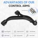 Front Lower Complete Control Arms w/Ball Joints Suspension Kit for 2001-2007 Town & Country/Dodge Caravan/Dodge Grand Caravan, 2001-2003 Voyager K620004 K620005 (2PCs)