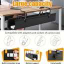 Oxford Cloth Under Desk Cable Management Tray,No-Drill 36" Desk Cable Management Organizer with Clip/Screw Installation,Fabric Cable Management for Home,Office & Gaming Computer(Black)