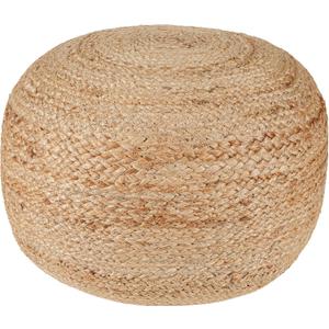 Jute Pouf Ottoman - Briaded Round Pouf - Boho Ottoman Foot Rest - Poofs/Ottomans Furniture Decor - Poofy for Bedroom - Poufs for Living Room - (18"x18"x10") (Natural)