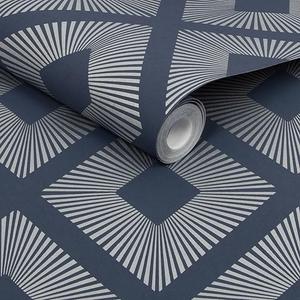 NEXT Deco Triangle Navy Wallpaper , size 396"L x 20.5"W, (Navy)