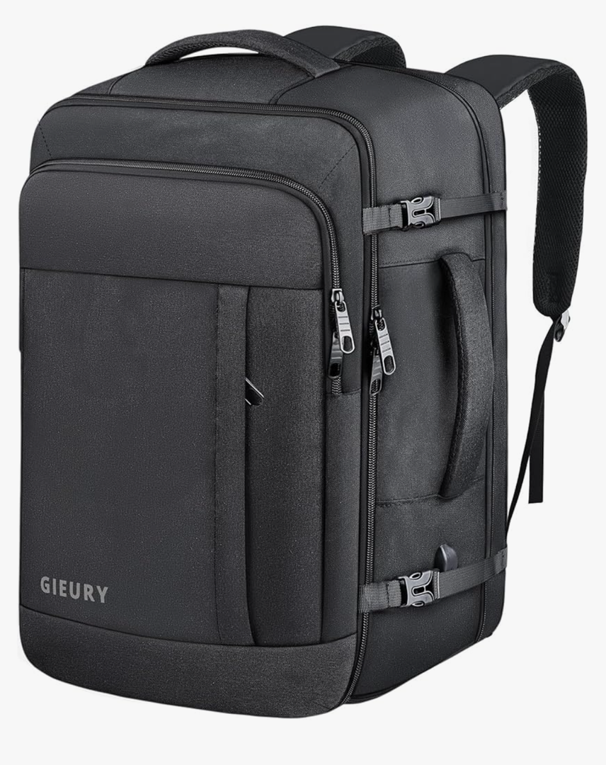 Carry On Backpack, 50L Travel Backpack, Luggage Backpack TSA Flight Approved Laptop Backpack for Men & Women, Large Expandable 40L Daypack Lightweight Business Weekender Bag, Black