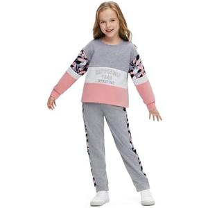 PATPAT Little Girls Clothes Crew Neck Leopard Color Block Sweatshirt and Leggings Girls Outfits, Size: 5-6 Years