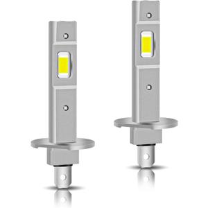 2PCS H1 LED Bulb, 1:1 Mini Size Fog Light Bulbs, 800% Brighter 6500K Cool White, Plug and Play, No Adapter Required Interior Lights Dome Map Door License Plate Lights Raplacement, Pack of 2
