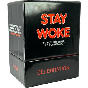 Kinfolk Stay Woke - A Trivia Black Card Game Celebrating Black Movies, Music, and Cultural Heritage - Engaging, Educational Entertainment for Groups, Embracing African-American Legacy with Fun.