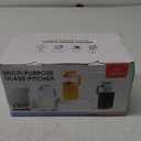 | 2 Pack | 64oz Glass Pitcher with Lid and Spout, 2 Quart (1.9 Liter) Mason Jar Pitcher Wide Mouth, Airtight Water Jug for Juice, Sun Tea, Iced Coffee, Milk Storage, Pink & Green